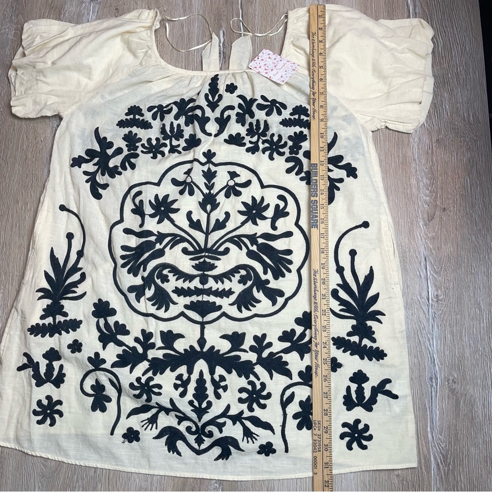 Free People Women’s Fiona Embroidered Mini Dress Ivory Combo Boho Size Small - Picture 15 of 16